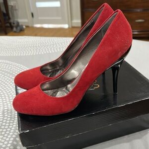 Elegant Red Suede Heels